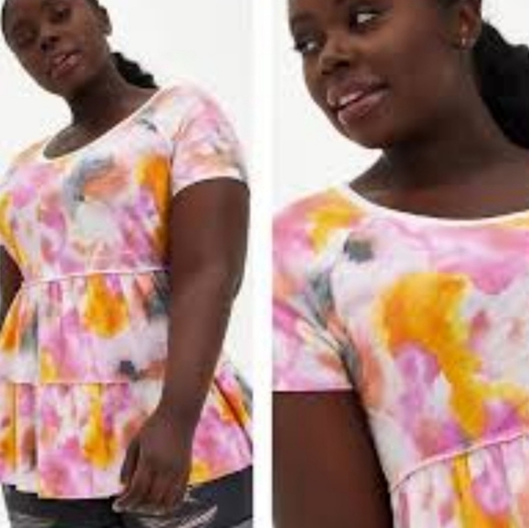 Torrid Women's Tiered Babydoll T-shirt - Picture 2 of 12